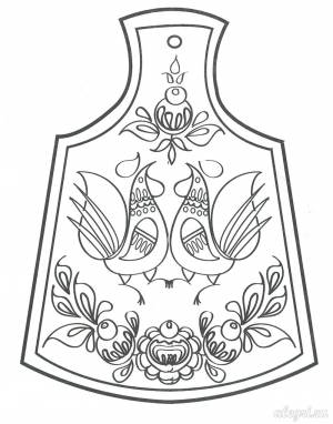 Городецкая роспись доска раскраска