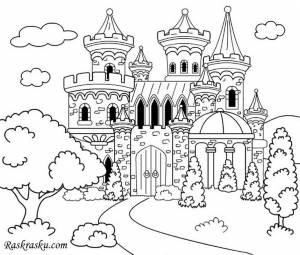 Распечатать раскраску Старинный замок