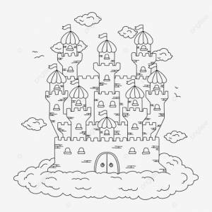рисунок сказочный замок крепость башня раскраски PNG , рисунок феи, рисунок замка, рисунок кольца PNG картинки и пнг рисунок для й загрузки