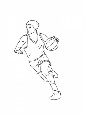 Раскраска Баскетбол картинка на листе