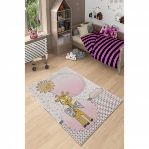 Декоративное нескользящее основание, улыбающееся солнце и рисунок жирафа, детский ковер, специальный дизайн, тонкий, моющийся ковер