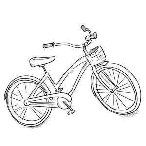 Раскраска велосипед с корзинкой
