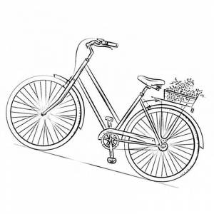 Раскраска велосипед с цветочками