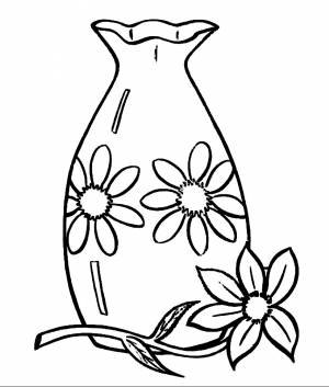 Раскраска стеклянная ваза с цветами