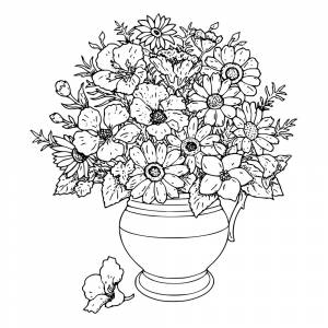 Раскраска Ваза с цветами