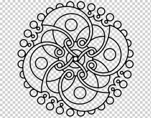 Mandala Line art Книжка-раскраска Чёрно-белое, космическое, белый, велосипед, другие png