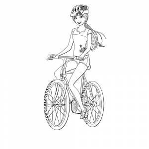 Раскраска Barbie подар новый велосипед