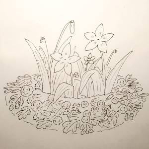 Клумба рисунок карандашом