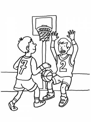 Раскраска Баскетбол  картинку для детей