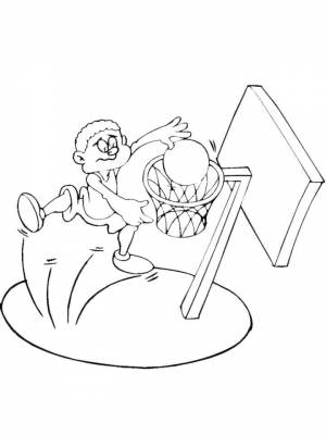 Раскраска Баскетбол картинка на листе  для мальчиков