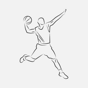 Штриховой рисунок баскетболиста