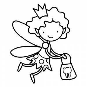 Раскраска Зубная фея для малышей