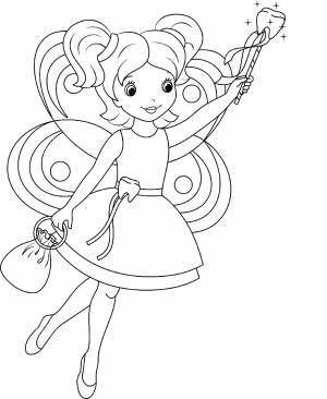 Раскраска Зубная Фея