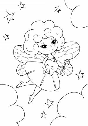 Раскраска Зубная феечка