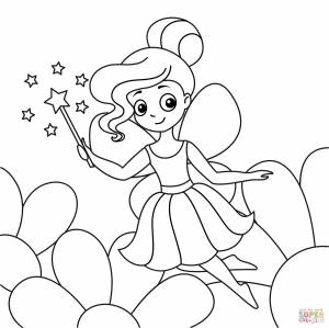 Раскраска Милая фея