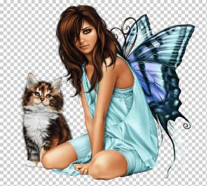 Зубная Фея Иллюстрация Искусство Рисование, Фея, кошка, как млекопитающее, черные волосы png