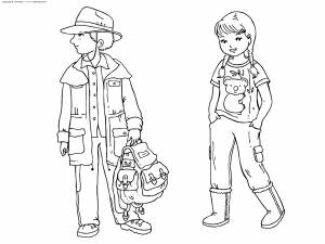 Раскраска Австралийские дети