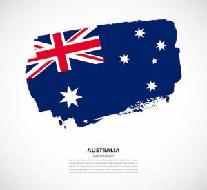 Элегантный ручной рисунок флага австралии на белом фоне