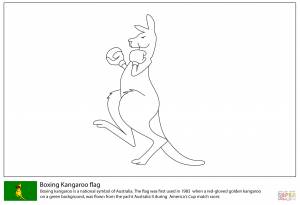 Раскраска Флаг с боксирующим кенгуру