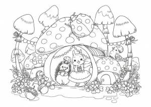 Раскраска Лесной сказочный домик