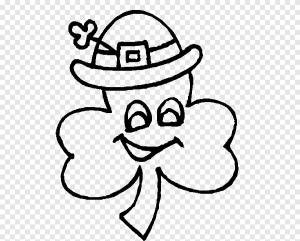 Четырехлистный клевер Книжка-раскраска Lum Shamrock, шляпа гнома, любовь, белый png