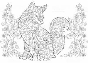 Раскраски Лиса антистресс