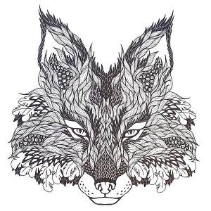 Раскраски антистресс, Раскраска Лис антистресс