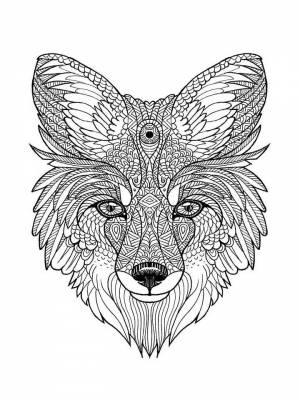 Раскраски Лиса Антистресс   в формате