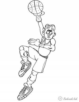 баскетбол, баскетболист, мяч, прыжок