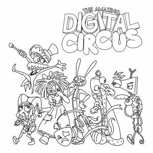Раскраска Удивительный цифровой цирк