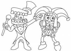 Кейн из цифрового цирка раскраска