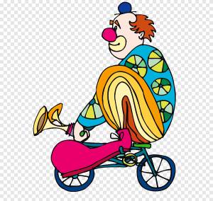 Клоун Цирк Рисунок Буффон, клоун, велосипед, мультфильм png
