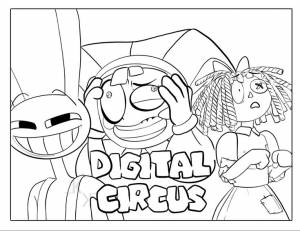 Раскраска Удивительный цифровой цирк