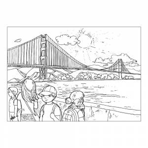 Раскраска мост Золотые Ворота