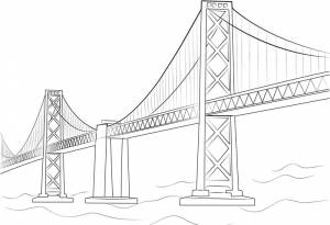 Раскраска Мост Золотые ворота