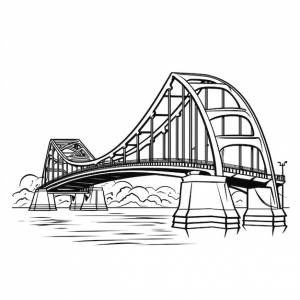 Эскиз моста для раскраски