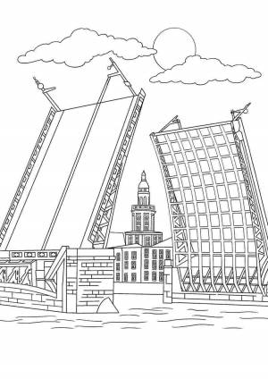 Дворцовый мост раскраска