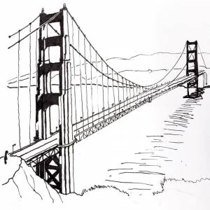 Поэтапное рисование моста