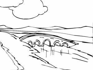 Раскраски Раскраска Мост Природа детские