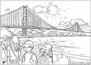 Раскраски Раскраска Мост США детские