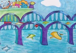 Мост рисунок детский