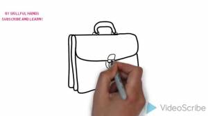 Как нарисовать портфель школьный