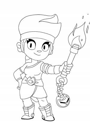 Амбер из Бравл Старс раскраски