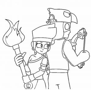 Раскраски Амбер из бравл старс