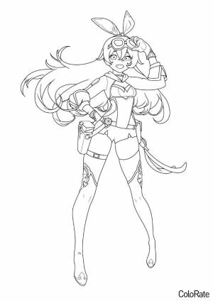 Раскраска Эмбер поправляет очки