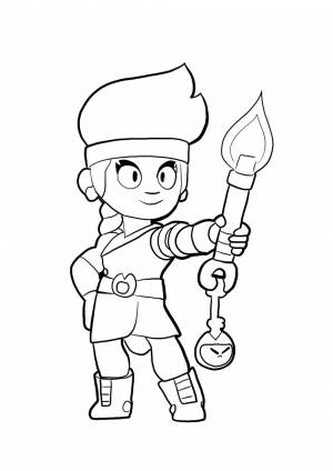 Amber from Brawl Stars coloring page