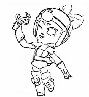 Джанет из Бравл Старс раскраски