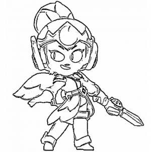 Джанет из Бравл Старс раскраски