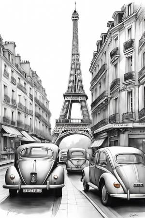 Раскраска мы путешествуем в париж