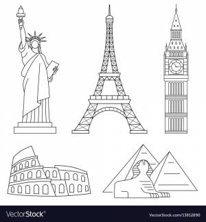 Легкие рисунки достопримечательностей